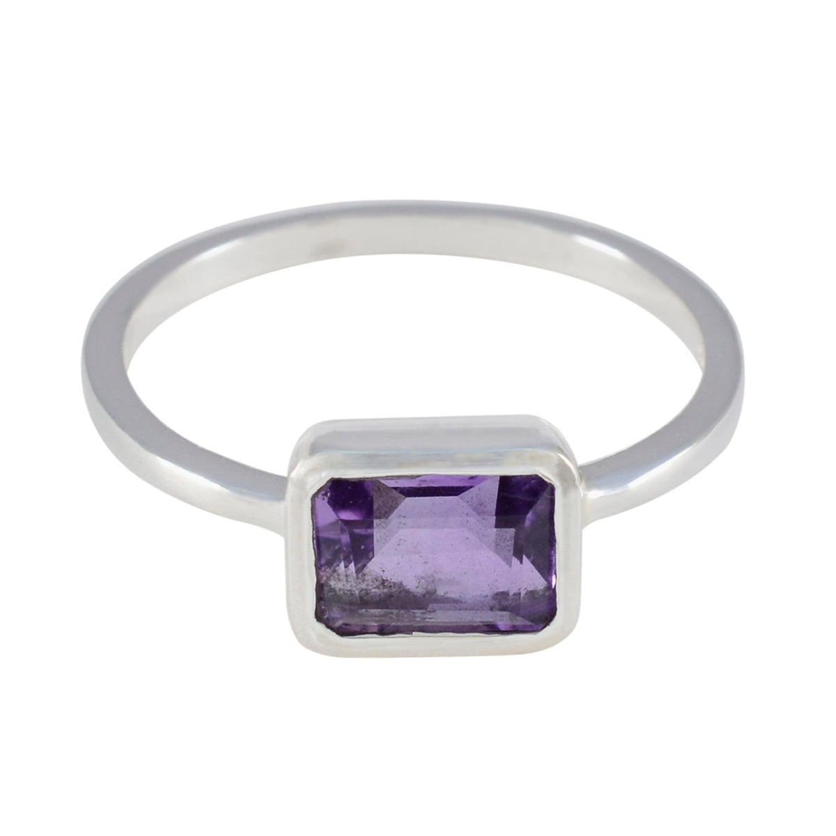 Amethyst Solitaire Turkish 925 Silver Purple Gems Dainty Fairytale Ring Jewelry Hoofdafbeelding