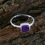 Amethyst Solitaire Turkish 92.5 Silver Purple Gemstone Dainty Feminine Ring Jewelry