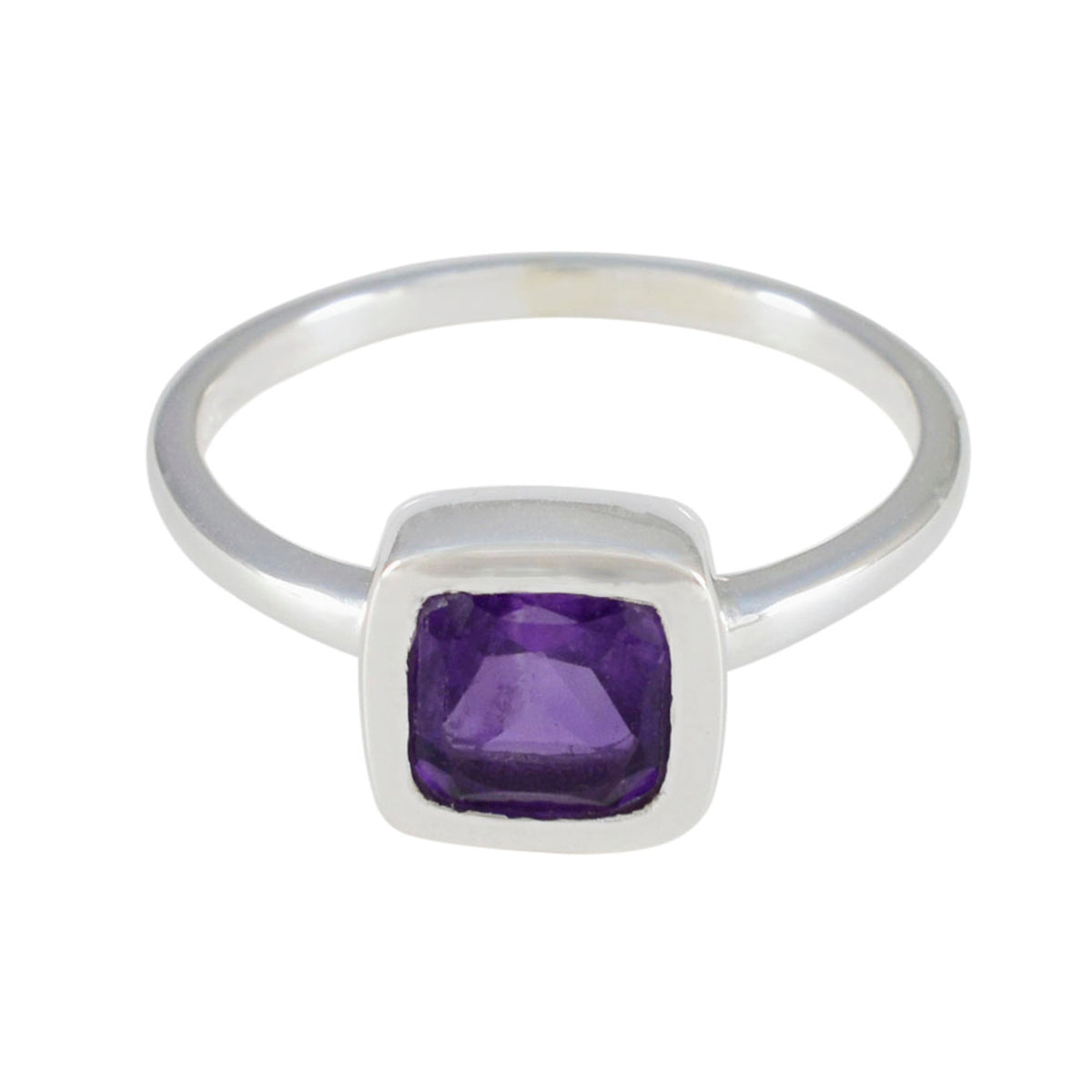 Amethyst Solitaire Turkish 92.5 Silver Purple Gemstone Dainty Feminine Ring Jewelry