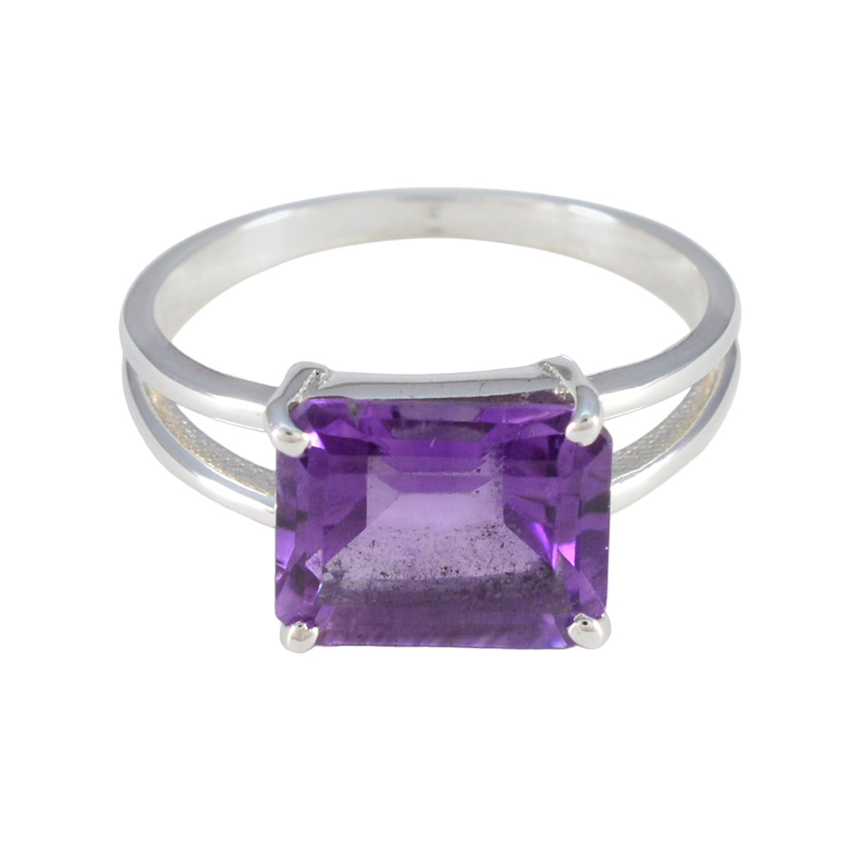 Amethyst Solitaire Moroccan 925 Silver Purple Gemstone Minimal Abstract Ring Jewellery Immagine principale del prodotto