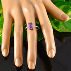 Amethyst Solitaire Turkish 925 Sterling Silver Purple Gems Delicate Twist Ring Jewellery