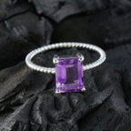 Amethyst Solitaire Turkish 925 Sterling Silver Purple Gems Delicate Twist Ring Jewellery