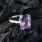 Amethyst Solitaire Moroccan 92.5 Silver Purple Gemstones Minimal Love Ring Jewellery