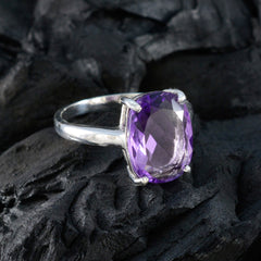 Amethyst Solitaire Moroccan 92.5 Silver Purple Gemstones Minimal Love Ring Jewellery