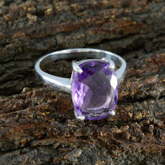 Amethyst Solitaire Moroccan 92.5 Silver Purple Gemstones Minimal Love Ring Jewellery