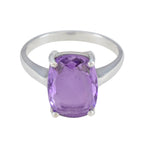 Amethyst Solitaire Moroccan 92.5 Silver Purple Gemstones Minimal Love Ring Jewellery