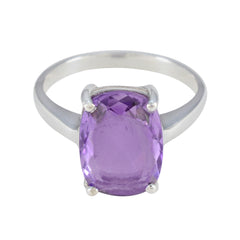 Amethyst Solitaire Moroccan 92.5 Silver Purple Gemstones Minimal Love Ring Jewellery