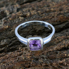 Amethyst Solitaire Indian 92.5 Silver Purple Gemstones Featherlight Romantic Ring Jewelry