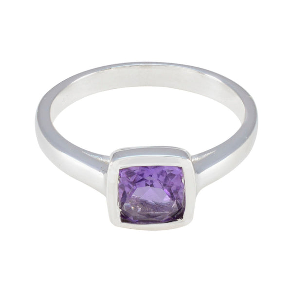 Amethyst Solitaire Indian 92.5 Silver Purple Gemstones Featherlight Romantic Ring Jewelry