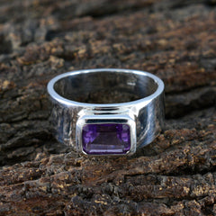 Amethyst Solitaire Moroccan 925 Sterling Silver Purple Gemstones Classic Artisan Ring Jewelry