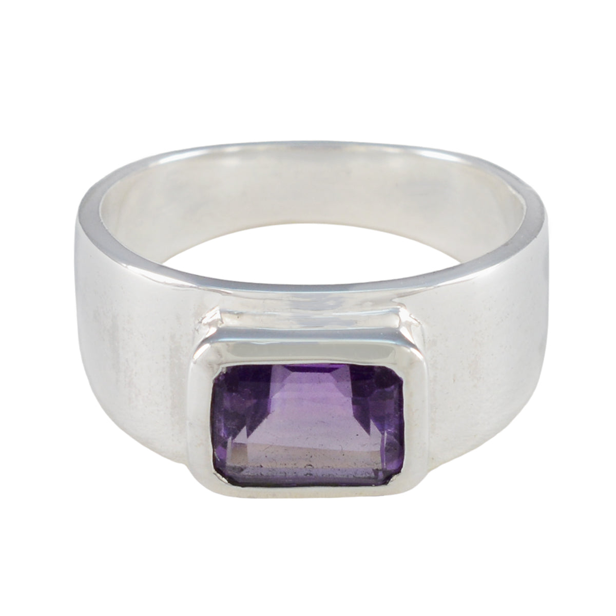 Amethyst Solitaire Moroccan 925 Sterling Silver Purple Gemstones Classic Artisan Ring Jewelry