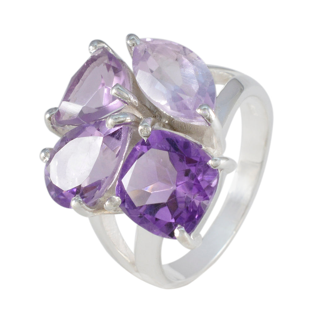 Amethyst quarter Indian 925 Silver Purple Gemstones Versatile Cocktail Ring Jewellery