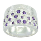 Amethyst multiple Egyptian Silver Purple Gemstones Essential  Armor Ring Jewellery