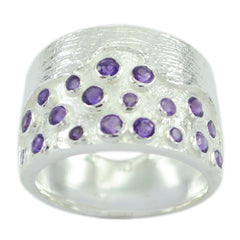 Amethyst multiple Egyptian Silver Purple Gemstones Essential  Armor Ring Jewellery