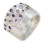 Amethyst multiple Egyptian Silver Purple Gemstones Essential  Armor Ring Jewellery