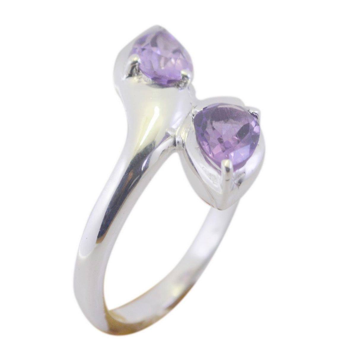 Anillo bohemio fino con amatista, plata de ley india, piedra preciosa morada, para ti y para mí Imagen secundaria del producto