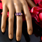 Amethyst Trilogy Turkish 925 Sterling Silver Purple Gemstones Whisper thin Romantic Ring Jewellery