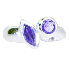 Amethyst Toi et Moi American Silver Purple Gemstones Whisper thin Feminine Ring Jewellery