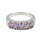 Amethyst Penta Russian 925 Sterling Silver Purple Gemstones Classic Contemporary Band Jewellery
