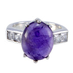 Amethyst Halo Egyptian Silver Purple Gemstone Slim Fairytale Ring Jewelry