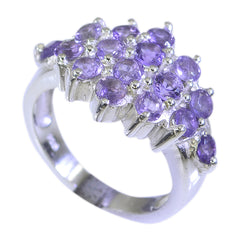Amethyst multiple German 92.5 Silver Purple Gemstone Minimal Luxurious Ring Jewellery