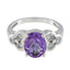 Amethyst Hepta German 925 Silver Purple Gemstones Slim Romantic Ring Jewelry