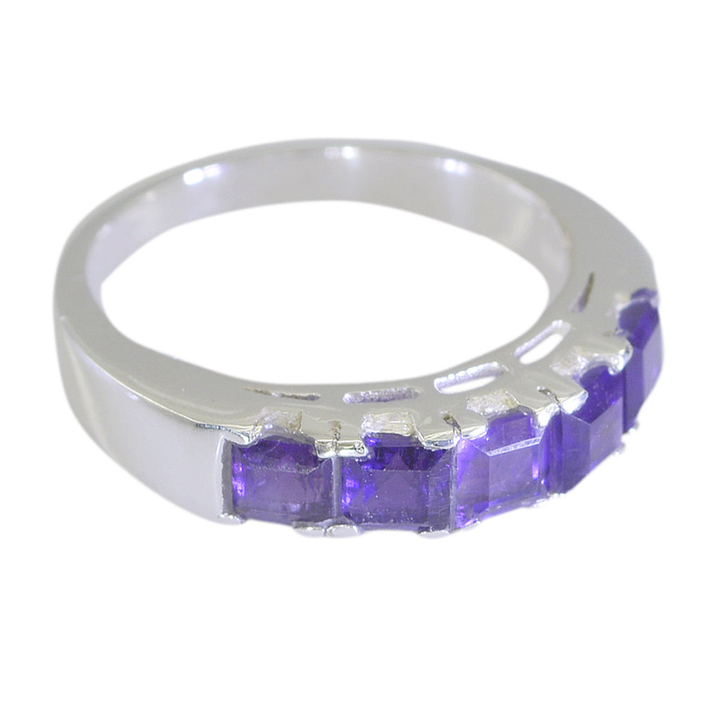 Amethyst Penta African 92.5 Silver Purple Gemstones Tiny Trendy Ring Jewellery