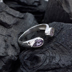 Amethyst Toi et Moi American 925 Sterling Silver Purple Gemstones Delicate Romantic Ring Jewellery
