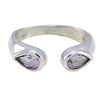 Amethyst Toi et Moi American 925 Sterling Silver Purple Gemstones Delicate Romantic Ring Jewellery