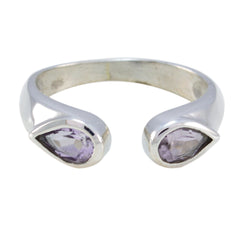 Amethyst Toi et Moi American 925 Sterling Silver Purple Gemstones Delicate Romantic Ring Jewellery