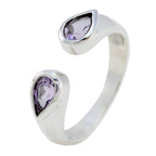 Amethyst Toi et Moi American 925 Sterling Silver Purple Gemstones Delicate Romantic Ring Jewellery