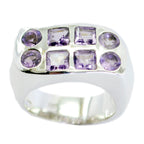 Amethyst octa Spanish 92.5 Silver Purple Gems Chunky Traditional Ring Jewellery