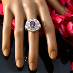 Amethyst multiple Indian 92.5 Silver Purple Gemstone Essential  Trendy Ring Jewelry