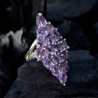Amethyst multiple Turkish 92.5 Silver Purple Gemstones Statement Victorian Ring Jewellery
