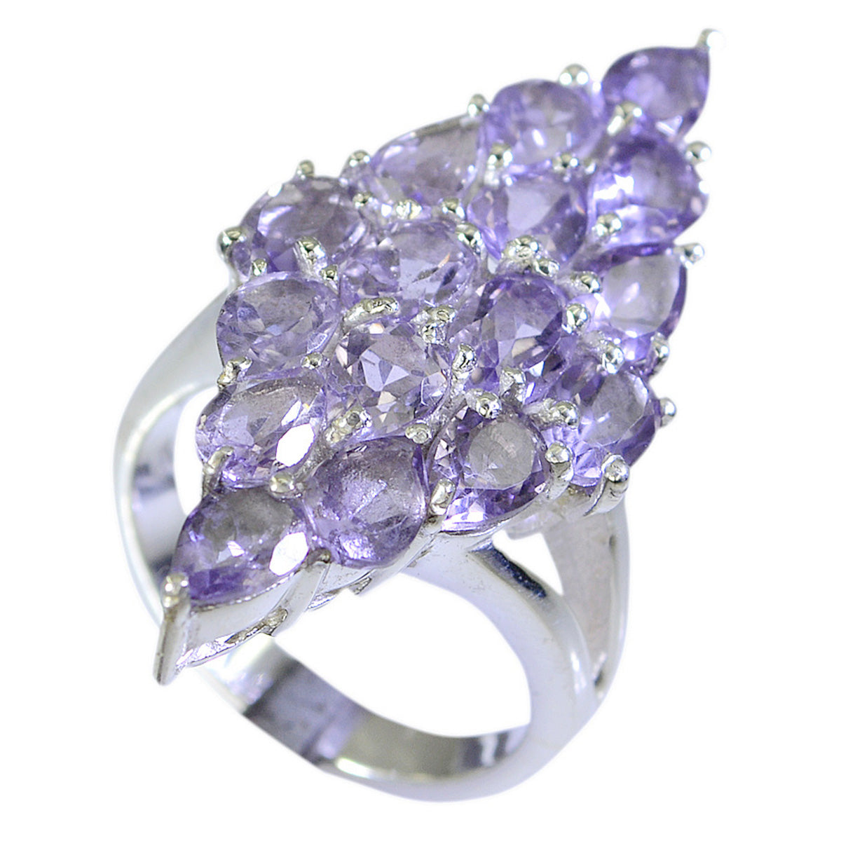 Amethyst multiple Turkish 92.5 Silver Purple Gemstones Statement Victorian Ring Jewellery