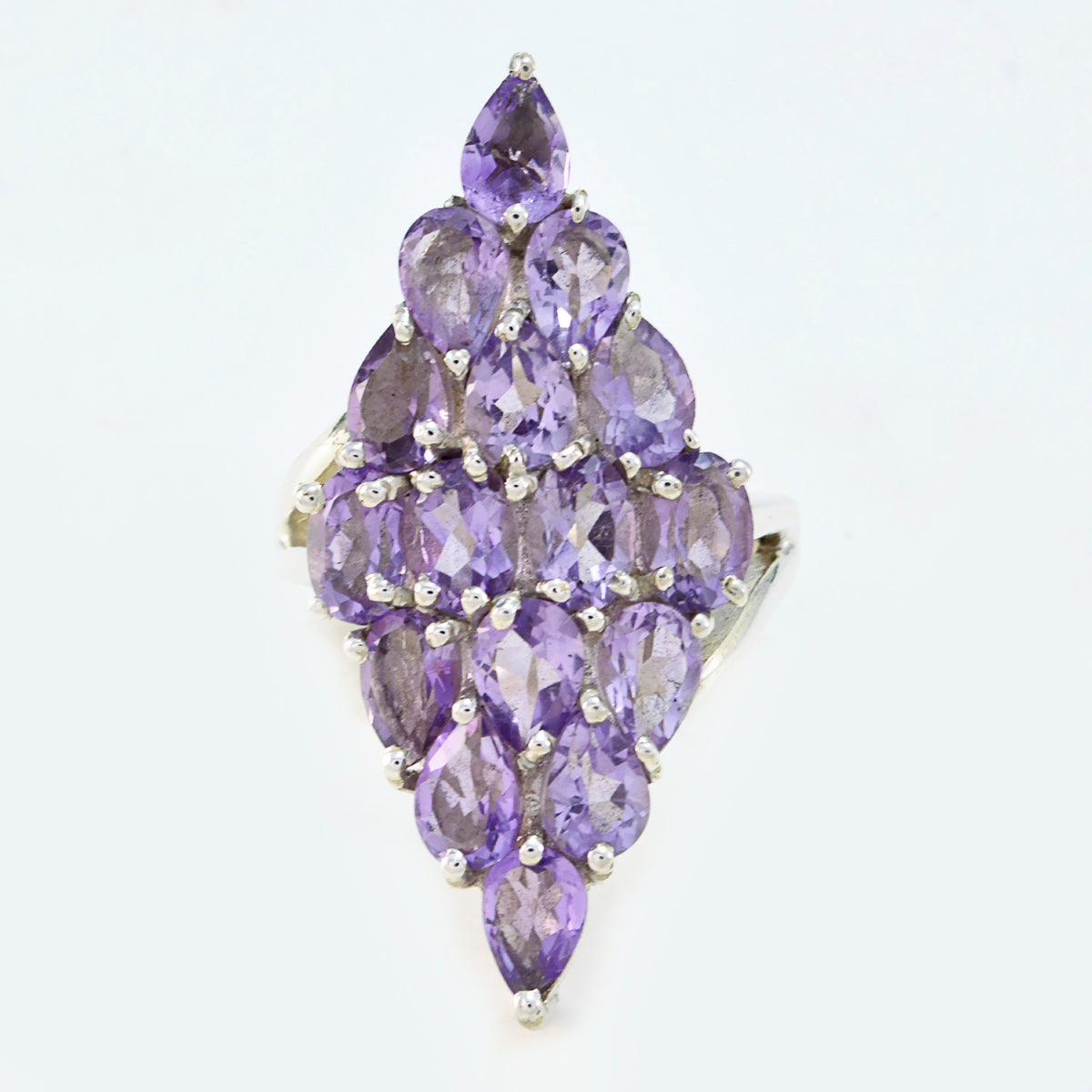 Amethyst multiple Turkish 92.5 Silver Purple Gemstones Statement Victorian Ring Jewellery
