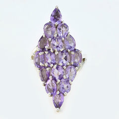 Amethyst multiple Turkish 92.5 Silver Purple Gemstones Statement Victorian Ring Jewellery