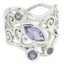 Amethyst quarter Middle Eastern Silver Purple Gemstone Versatile Filigree Ring Jewellery