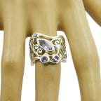 Amethyst quarter Middle Eastern Silver Purple Gemstone Versatile Filigree Ring Jewellery