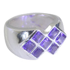 Amethyst Hepta Indian 925 Sterling Silver Purple Gems Versatile Modern Ring Jewelry
