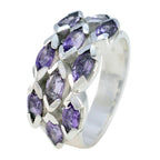 Amethyst deka Moroccan 925 Silver Purple Gems Eye catching Trendy Ring Jewellery