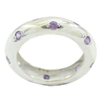 Amethyst multiple Egyptian Silver Purple Gems Slim Eternity Band Jewelry