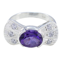 Amethyst Halo African 925 Silver Purple Gemstones Classic Modern Ring Jewelry