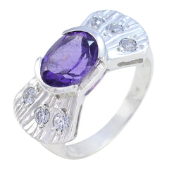 Amethyst Halo African 925 Silver Purple Gemstones Classic Modern Ring Jewelry