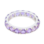 Amethyst multiple American Silver Purple Gemstones Delicate Eternity Band Jewellery