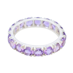 Amethyst multiple American Silver Purple Gemstones Delicate Eternity Band Jewellery
