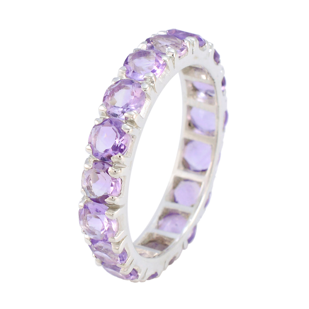 Amethyst multiple American Silver Purple Gemstones Delicate Eternity Band Jewellery
