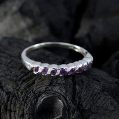 Amethyst octa Korean 92.5 Silver Purple Gemstone Delicate Eternity Band Jewelry