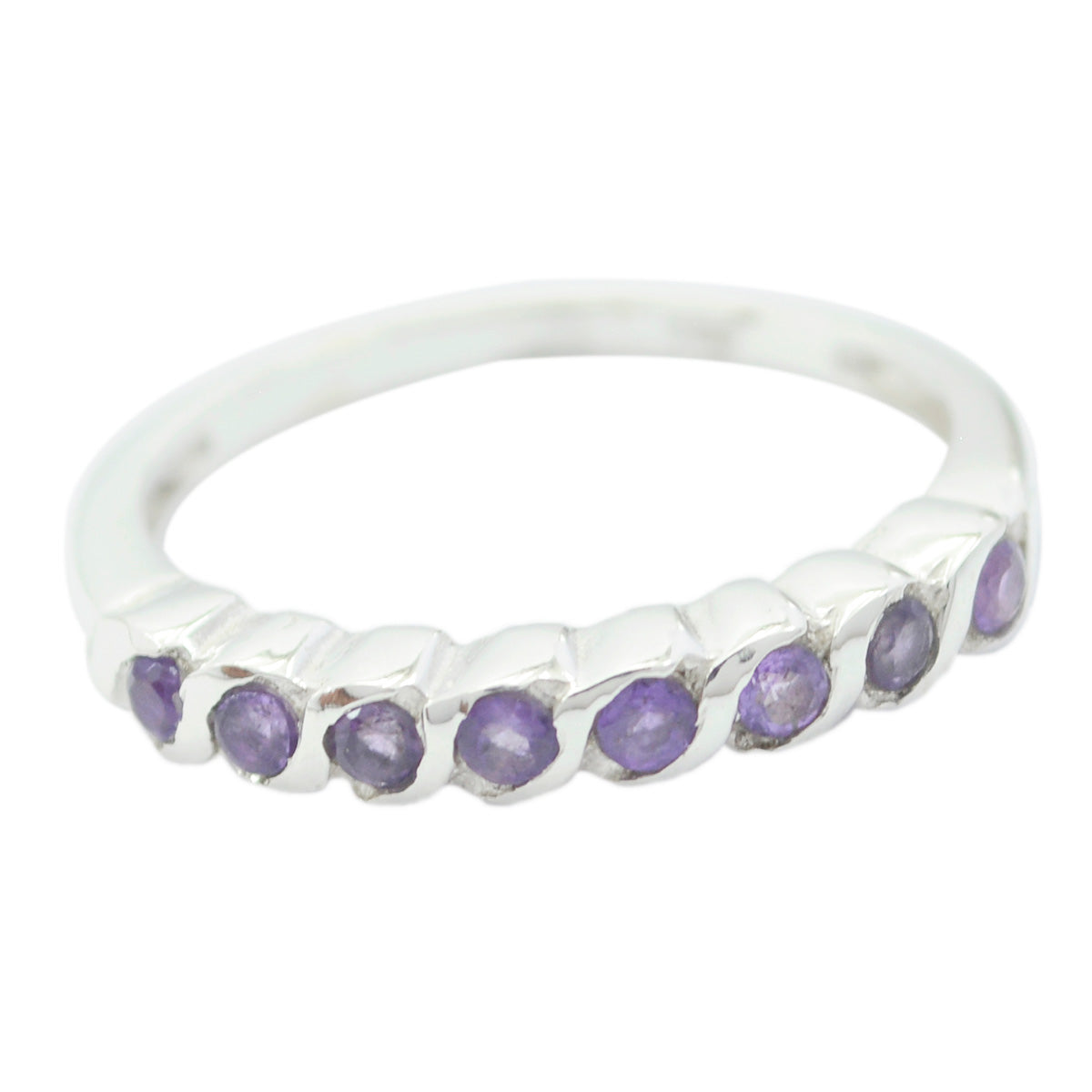 Amethyst octa Korean 92.5 Silver Purple Gemstone Delicate Eternity Band Jewelry Hoofdafbeelding