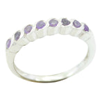 Amethyst octa Korean 92.5 Silver Purple Gemstone Delicate Eternity Band Jewelry